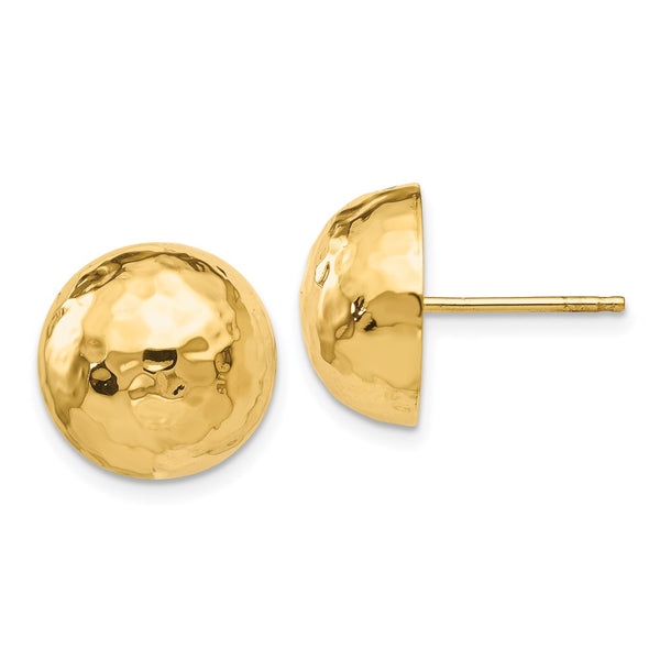 14k Hammered Half Ball Post Earrings-WBC-E928