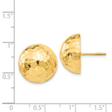 14k Hammered Half Ball Post Earrings-WBC-E930