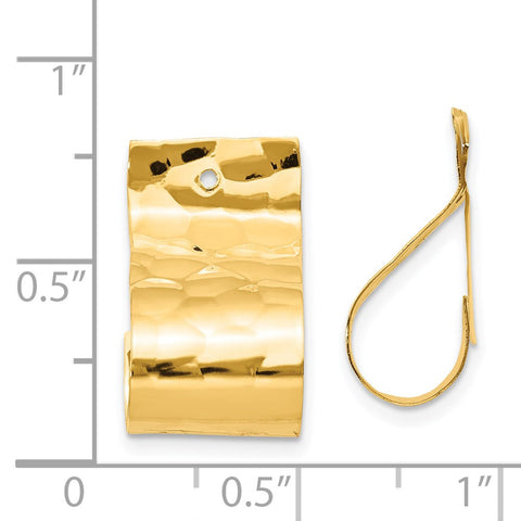 14k Polished Hammered Earring Jackets-WBC-E987