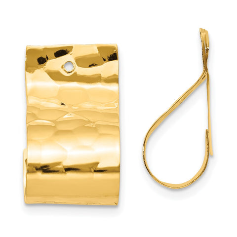 14k Polished Hammered Earring Jackets-WBC-E987