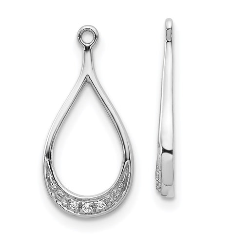 14k White Gold Diamond Earring Jackets-WBC-EJM5335-002-WA