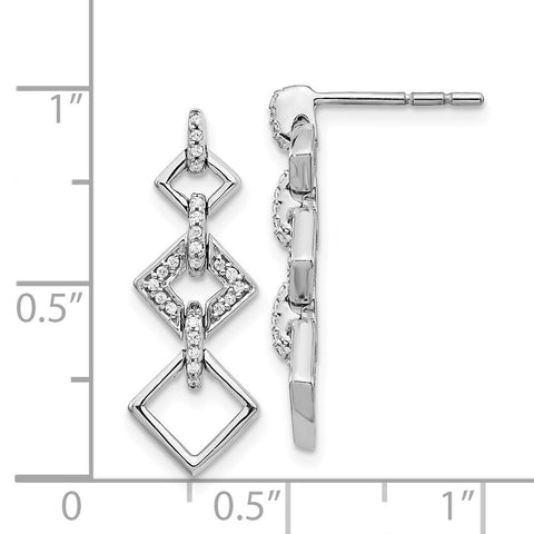 14k White Gold Diamond Fancy Dangle Earrings-WBC-EM3720-014-WA