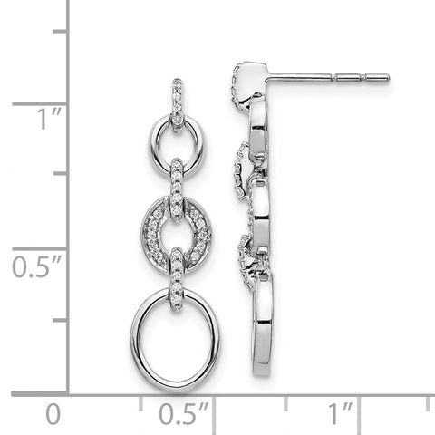 14k White Gold Diamond Fancy Dangle Earrings-WBC-EM3721-014-WA
