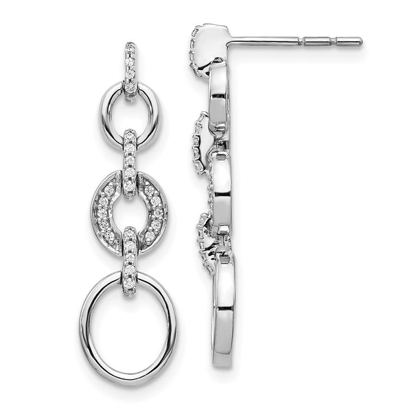 14k White Gold Diamond Fancy Dangle Earrings-WBC-EM3721-014-WA