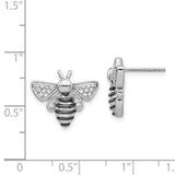 14k White Gold Diamond Bee Earrings-WBC-EM3757-025-WA