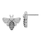 14k White Gold Diamond Bee Earrings-WBC-EM3757-025-WA