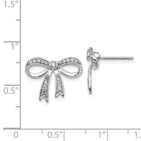 14k White Gold Diamond Bow Earrings-WBC-EM3765-025-WA