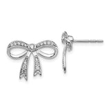 14k White Gold Diamond Bow Earrings-WBC-EM3765-025-WA