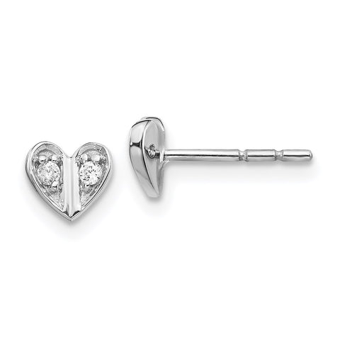 14k White Gold Diamond Heart Earrings-WBC-EM3769-008-WA