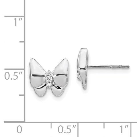 14k White Gold Diamond Butterfly Earrings-WBC-EM3797-005-WA