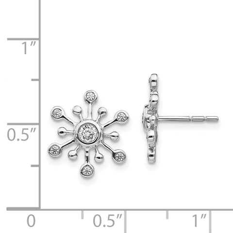 14k White Gold Diamond Snowflake Earrings-WBC-EM3813-025-WA