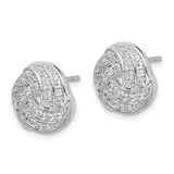 14k White Gold Diamond Love Knot Earrings-WBC-EM3834-050-WA