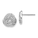 14k White Gold Diamond Love Knot Earrings-WBC-EM3834-050-WA