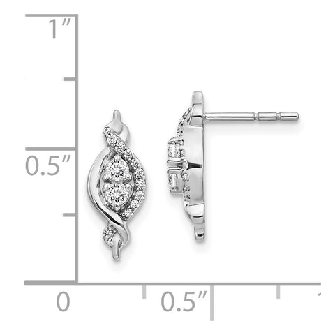 14k White Gold Diamond Fancy Earrings-WBC-EM3838-025-WA