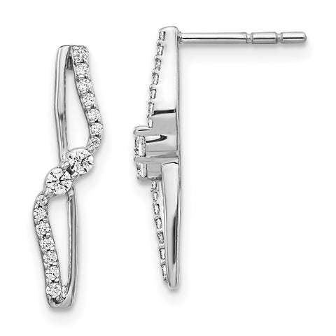 14k White Gold Diamond Fancy Earrings-WBC-EM3839-025-WA