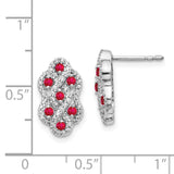 14k White Gold Diamond and Ruby Fancy Earrings-WBC-EM3845-RU-035-WA