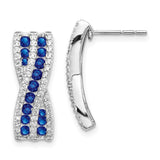 14k White Gold Diamond and Sapphire Fancy Earrings-WBC-EM3847-SA-048-WA