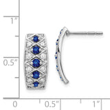 14k White Gold Diamond and Sapphire Fancy Earrings-WBC-EM3850-SA-030-WA