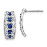 14k White Gold Diamond and Sapphire Fancy Earrings-WBC-EM3850-SA-030-WA