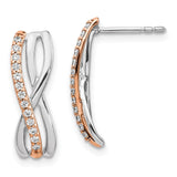 14k Rose and White Gold Diamond Fancy Earrings-WBC-EM3858-020-RWA