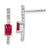 14k White Gold Diamond and Ruby Fancy Earrings-WBC-EM3874-RU-014-WA