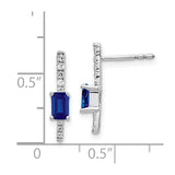 14k White Gold Diamond and Sapphire Fancy Earrings-WBC-EM3874-SA-014-WA