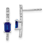 14k White Gold Diamond and Sapphire Fancy Earrings-WBC-EM3874-SA-014-WA