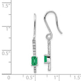 14k White Gold Diamond and Emerald Fancy Earrings-WBC-EM3875-EM-014-WA