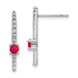 14k White Gold Diamond and Ruby Fancy Earrings-WBC-EM3876-RU-050-WA