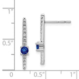 14k White Gold Diamond and Sapphire Fancy Earrings-WBC-EM3876-SA-050-WA