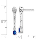 14k White Gold Diamond and Sapphire Fancy Earrings-WBC-EM3882-SA-050-WA