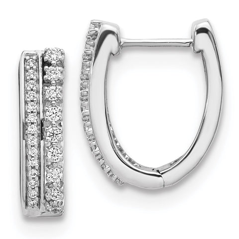 14k White Gold Diamond Fancy Hoop Earrings-WBC-EM3884-050-WA