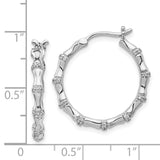 14k White Gold Diamond Fancy Hoop Earrings-WBC-EM3885-033-WA