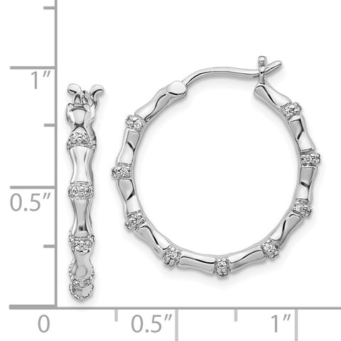 14k White Gold Diamond Fancy Hoop Earrings-WBC-EM3885-033-WA