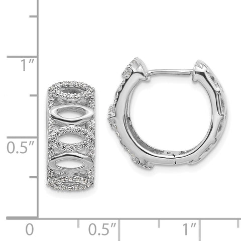 14k White Gold Diamond Fancy Hoop Earrings-WBC-EM3886-045-WA