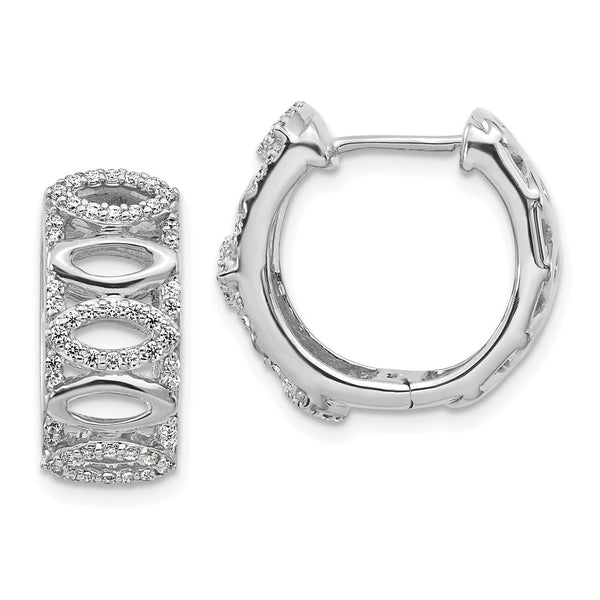 14k White Gold Diamond Fancy Hoop Earrings-WBC-EM3886-045-WA