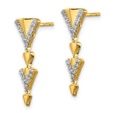 14k Diamond Fancy Post Dangle Earrings-WBC-EM3901-020-YA