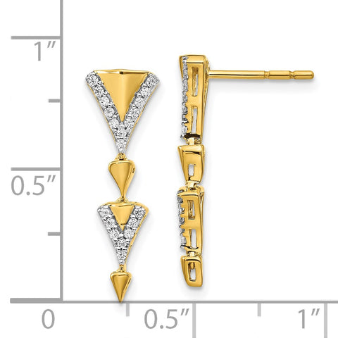 14k Diamond Fancy Post Dangle Earrings-WBC-EM3901-020-YA