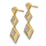 14k Diamond Fancy Post Dangle Earrings-WBC-EM3905-025-YA