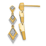 14k Diamond Fancy Post Dangle Earrings-WBC-EM3905-025-YA