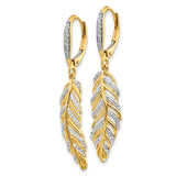 14k Diamond Fancy Feather Leverback Earrings-WBC-EM3911-035-YA