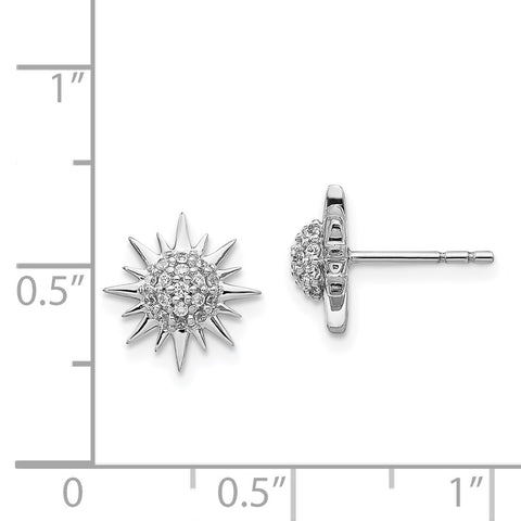 14k White Gold Diamond Fancy Sun Earrings-WBC-EM3920-020-WA