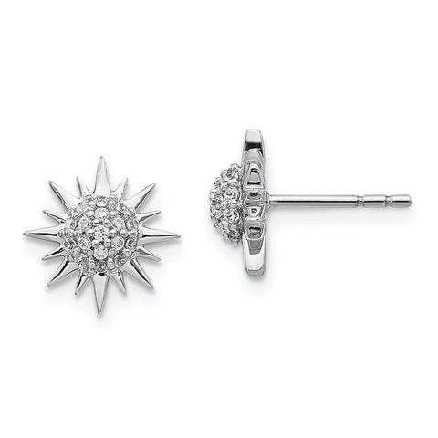 14k White Gold Diamond Fancy Sun Earrings-WBC-EM3920-020-WA