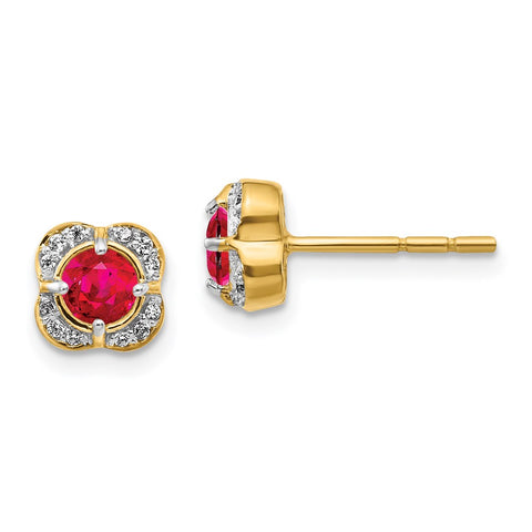 14k Diamond and Ruby Fancy Earrings-WBC-EM3923-RU-009-YA