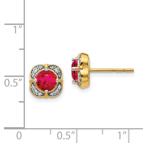 14k Diamond and Ruby Fancy Earrings-WBC-EM3923-RU-013-YA