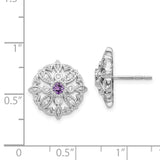 14k White Gold Diamond and Amethyst Fancy Earrings-WBC-EM3942-AM-020-WA