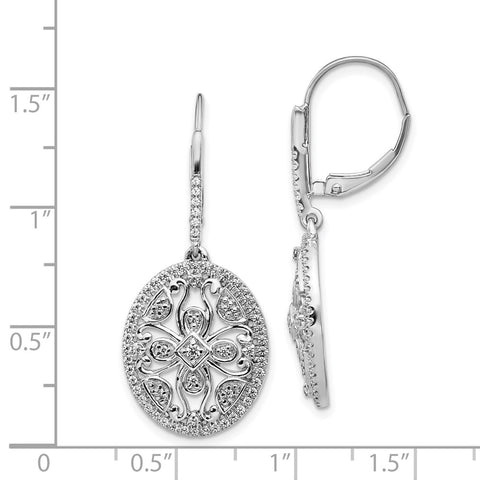 14k White Gold Diamond Fancy Leverback Earrings-WBC-EM3944-060-WA