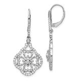 14k White Gold Diamond Fancy Leverback Earrings-WBC-EM3946-100-WA