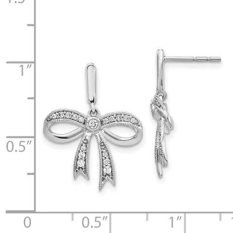 14k White Gold Diamond Bow Post Earrings-WBC-EM3969-025-WA