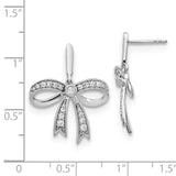 14k White Gold Diamond Bow Post Earrings-WBC-EM3969-050-WA